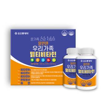 1+1 온가족 비타민! [-코오롱제약] 올인원 우리가족 멀티비타민 900mg 60정*2병